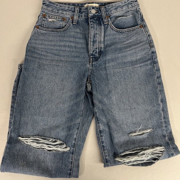 NEW Size W 24 Womens Madewell The Dadjean in Dustin "Destroyed Edition" Jeans - Picture 5 of 6